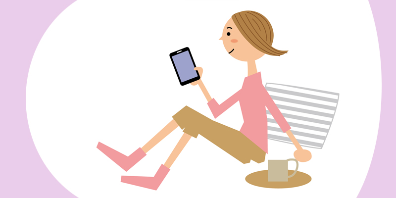 電子書籍を読む女性